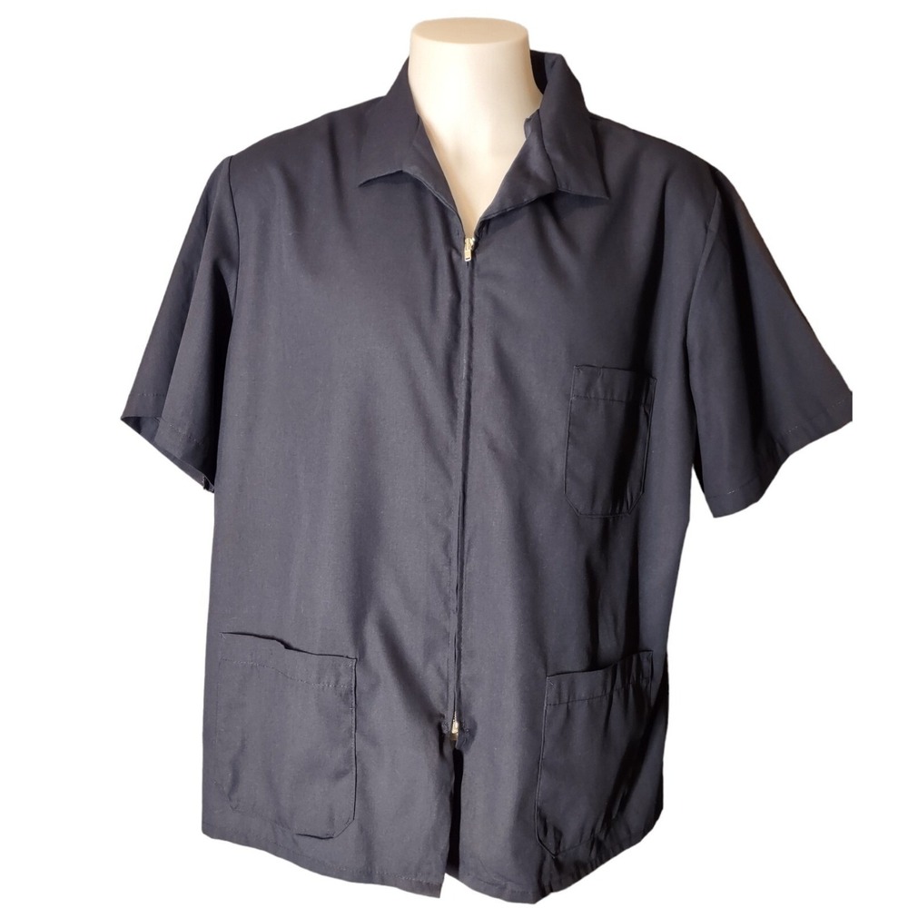Red Kap Work Shirt Mens XL Norm Core Navy Blue Zip Front Utility Pockets KP44NV4 - Picture 11 of 12